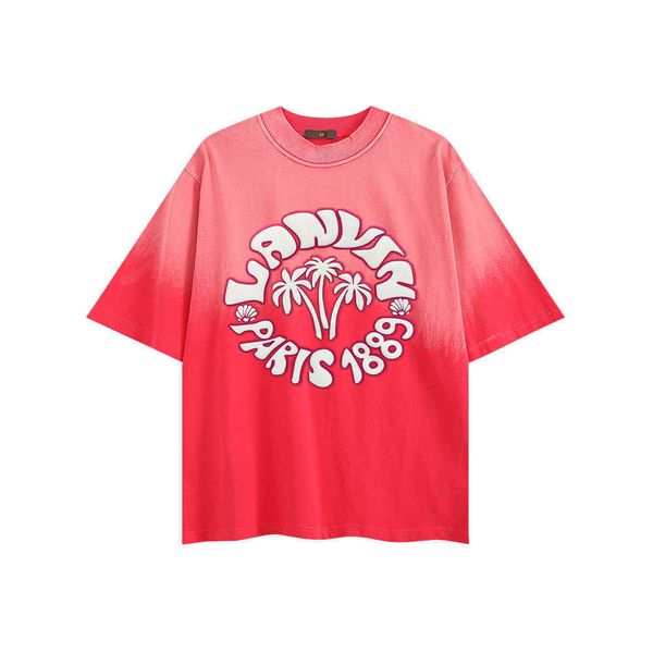 23ss Primavera / estate Marchio di moda americano Tie Dye Series Lettera stampata T-shirt a maniche corte girocollo per uomo e donna per il tempo libero