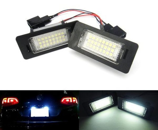 2 pezzi di ricambio per auto luce 24 SMD 12V LED lampada targa per A4 B8 S4 A5 S5 Q5 applicato7542705