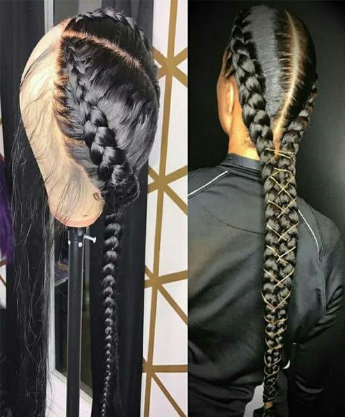 Parrucche piene di capelli umani pre pizzicate con capelli del bambino Parrucca diritta brasiliana trasparente in pizzo intrecciato parrucca piena di pizzo senza colla Remy1183625