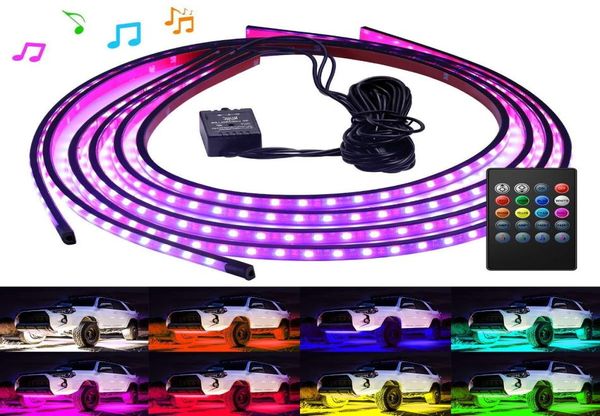 Govee Car Underglow Lights 4 Pcs Led Strip Luzes de carro 8 cores Neon Accent Lights Strip Sincronização com música Controle remoto sem fio 6527654