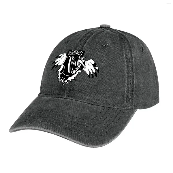 Berets Western Suburbs Magpies Logo Cowboy Chapéu Streetwear Preto Boné de Beisebol Hard Women's 2024 Masculino