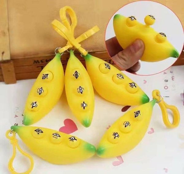 Banana Squeeze Portachiavi Dito Giocattolo antistress Sfiato Ansia Giocattoli Puzzle Bambini Regalo per adulti1336171