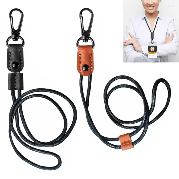 Schlüsselanhänger 1 Stück Bürobedarf Lanyard mit Metallverschluss Hängendes Seil Abzeichen ID-Kartenhalter Leder geflochtener Halsriemen