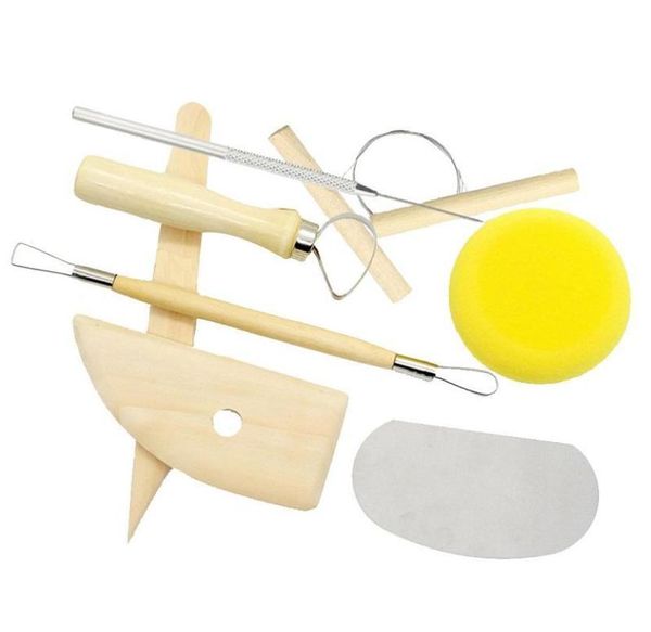 8 pzset riutilizzabile kit di strumenti per ceramica fai-da-te lavoro manuale per la casa scultura in argilla strumenti per disegno stampaggio ceramica5183282