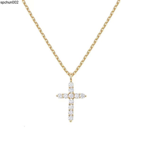 Collana di design Croce placcata oro 14k per collane con ciondolo da donna Sfb2