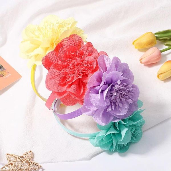 Haarschmuck Kinder Große Chiffon Blume Haarbänder Mädchen Prinzessin Niedlich Süße Künstliche Hoop Haarnadeln Kopfschmuck Zubehör