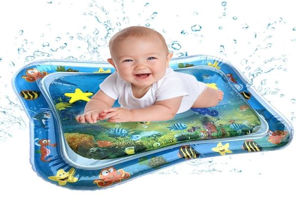 Bebê crianças água jogar esteira brinquedos inflável engrossar pvc infantil barriga tempo playmat criança atividade play center esteira de água f3007149