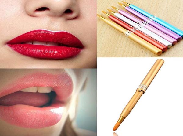 MakeUp Frauen Tragbare einziehbare kosmetische Lippenpinsel Lippenstift Glanz Schönheit New2408034