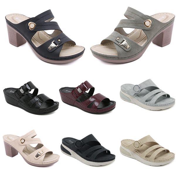 Frauen Sommerschuhe 2024 Sandalen niedrige Heels Mesh Oberfläche Freizeit Mutter Schwarz weiß rotes Grün groß Größe 36-42 O24-1 GAI 276 602