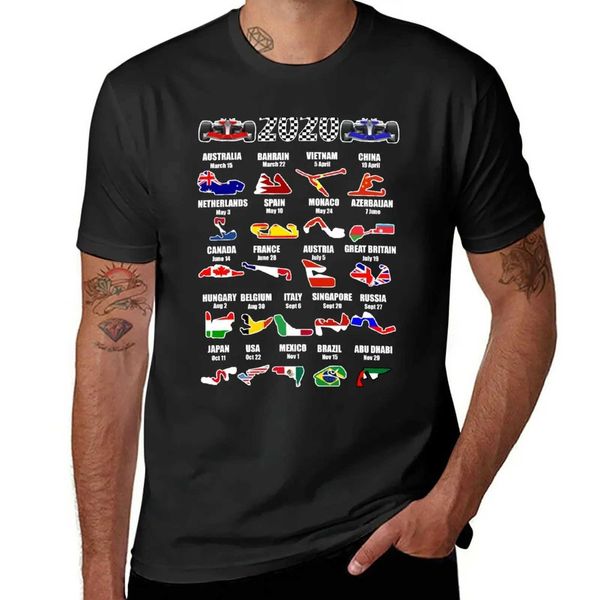 Neues 2020 F1 Motor Racing Kalender T-Shirt, lustige T-Shirt-Shirts, Grafik-T-Shirts, Neuauflage, T-Shirt, Sweat-Shirt, Herren-T-Shirts