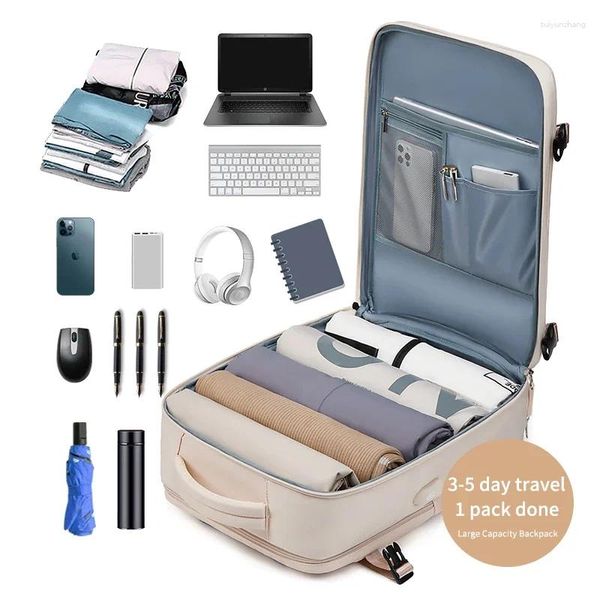 Schultaschen Damen Reiserucksack Leichter wasserdichter Multifunktions-Outdoor-Koffer 15,6-Zoll-Laptop-Rucksäcke mit unabhängiger Schuhtasche