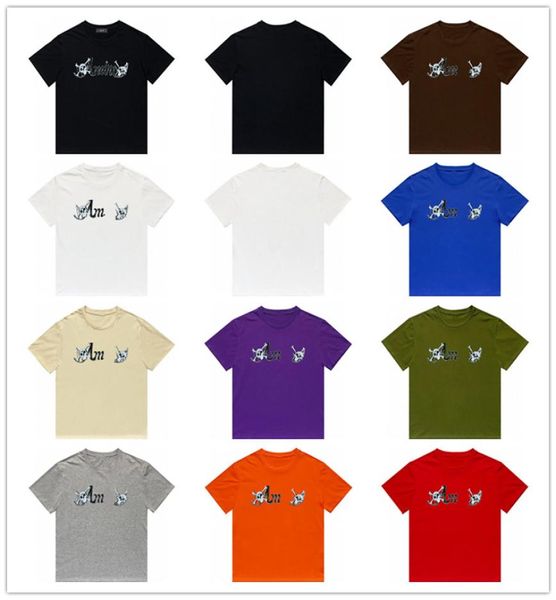 Mens t Shirt Yaz Lüks Kısa Kollu Erkek Kadın Tasarımcı Tshirts 9 Tarz Renkli Kafatası Mektup Baskı Üstleri Günlük Tshirt Kadın OU2732388