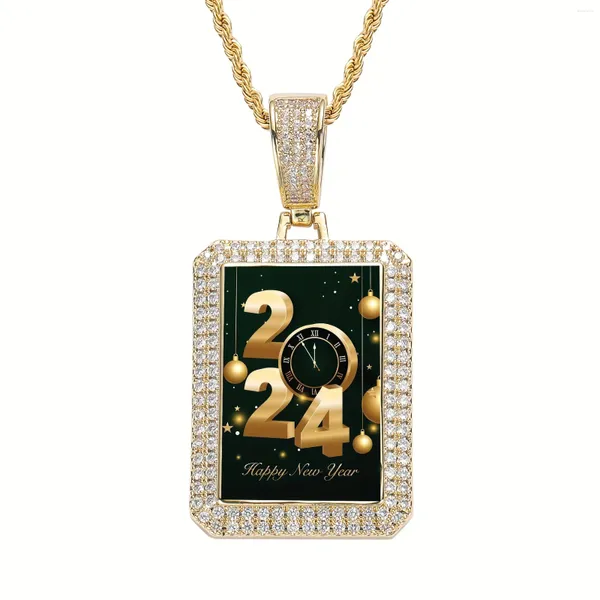 Ожерелья с подвесками, позолоченные 18 карат, модные часы, дизайн 2024, ожерелье, индивидуальное мужское ювелирное изделие, подарок