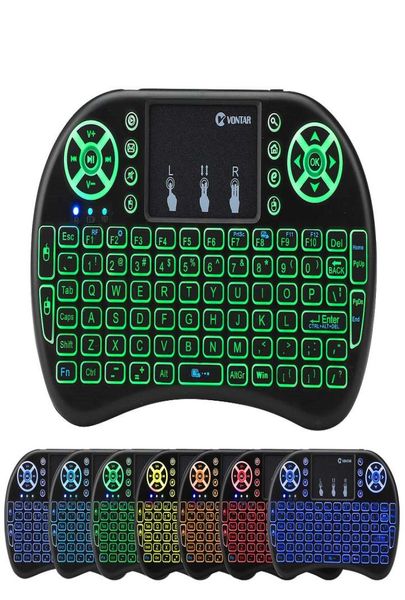 Rii i8 Hintergrundbeleuchtete Remote Air Mouse Mini-Tastatur mit Touchpad-Hintergrundbeleuchtung, kabellose Steuerung für Android Smart TV Box MXQ M8S X96 T95 X96550078