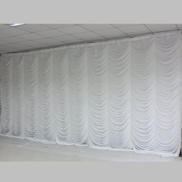 Novo 10ftx20ft festa de casamento palco fundo decorações cortina de casamento pano de fundo em design ondulado branco color2623