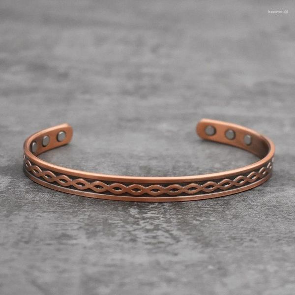 Bracciale rigido in rame a energia magnetica per uomini e donne, dolori articolari, regolabile al 99,9%.