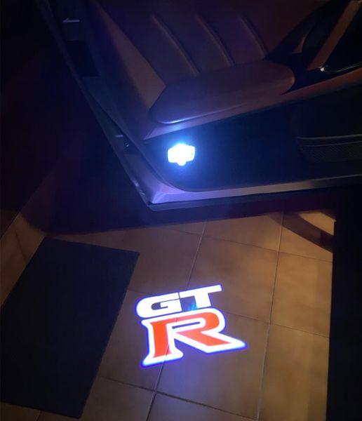 2pcslot Car Welcome Light LED Car Door Light per Nissan GTR R34 R35 Nissan GTR Logo Luce di cortesia Auto Atmosfera Lamp6248337