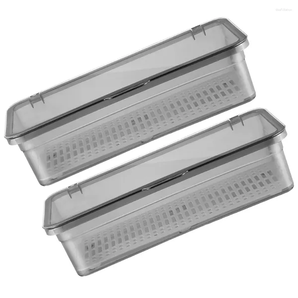 Contenitori per cucina 2 pezzi Scatola per posate Portautensili Cassetto Controsoffitto Custodia Posate Filtro per l'acqua Coperchio trasparente