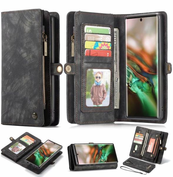 Custodia a portafoglio con cerniera magnetica 2 in1 in pelle Caseme per Samsung Galaxy Note 10 Plus S10E S10 S9 A80 A90 A70 A50 A307023357