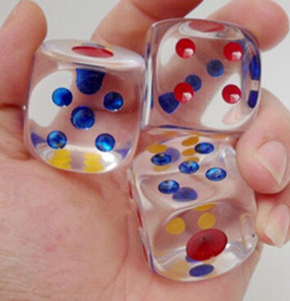 24mm 6-seitige Kristallwürfel Transparente klare Würfel Kinderpartyspiele Kinder Lernspielzeug Trinkspiel Gute Qualität N25655111