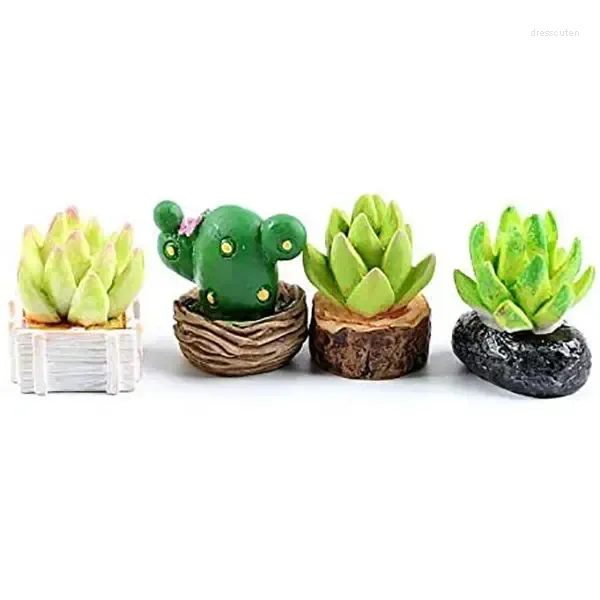 Estatuetas decorativas multifuncional bonito amor mini planta suculenta decoração artesanato em resina decorações bonecas dos desenhos animados paisagem jardim de fadas