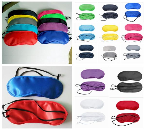 Maschera per gli occhi per dormire 13 colori Copertura per gli occhi in poliestere Ombreggiatura traspirante Visiera da viaggio Benda per gli occhi Maschera per il sonno AAA14273259357