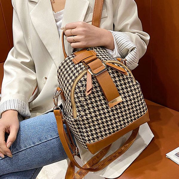 Borsa a tracolla per donna negozio diretto in fabbrica 2024 Nuova versione coreana Trendy e zaino Super Hot Mini Bird Grid Crossbody