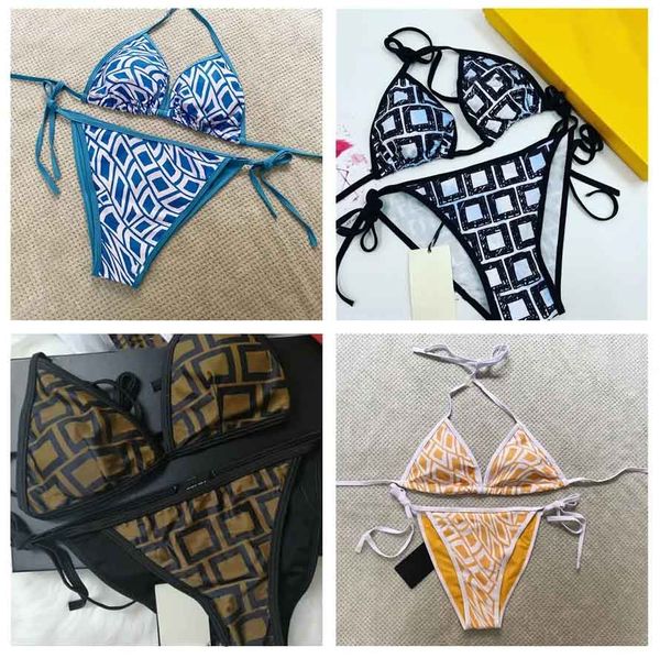 2024 Designer francese bikini da donna di alta qualità set sexy in due pezzi stampa bellissimo bikini trasparente di lusso FF costume da bagno