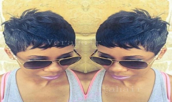 Parrucche di capelli corti naturali Pixie Cut per donne nere Parrucche di capelli corti umani Afro-americani Glueless Capelli brasiliani Bob Short hairsty9622852