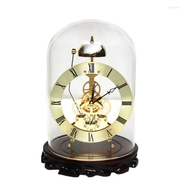 Relógios de mesa vidro mecânico metal engrenagem roda relógio luxo sala estar decoração casa nordic acessórios interiores