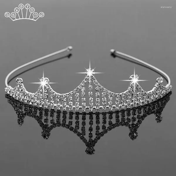 Grampos de cabelo menina nupcial princesa acessórios de casamento cristal strass coroa bandana deslumbrante tiara