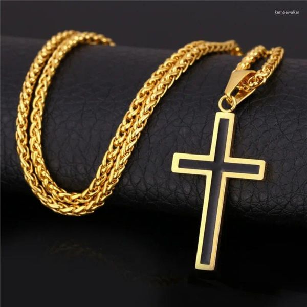 Anhänger Halsketten Herren Mode Kreuz Kette Halskette Für Männer Religiöser Glaube Jesus Hip Hop Punk Party Schmuck Jahrestag Geschenk