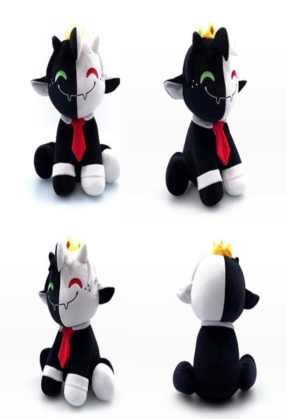 Новая онлайн-красная сидящая черно-белая кукла Ранбу, плюшевая игрушка, креативный подарок для детей1618393