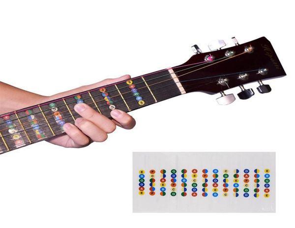 Guitarra fretboard notas mapa etiquetas adesivo fingerboard traste decalques para guitarra elétrica acústica de 6 cordas ny0496454223