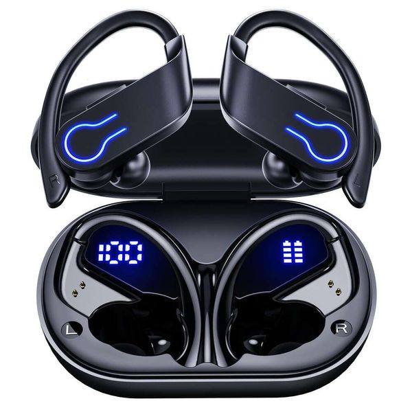 Drahtlose Ohrhörer 120H Playtime 5.3 Ohrknospen Sport Hi-Fi Stereo-Ohrhörer mit LED-Display-Ladungskoffer Kopfhörer für das Ausführen von Training Audifonos Bluetooth