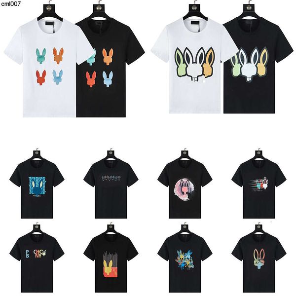 Psychos Bunnys Rabbits Verão Casual Camiseta Mens Womens Skeleton Rabbit Novo Design Multi Estilo Homens Camiseta Designer de Moda T-shirt Casal Manga Curta Tyui