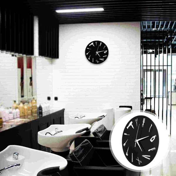 Relógios de parede Relógio Decoração Barber Shop Ornament Hair Salon Operado Beauty Home