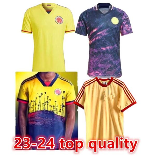 Колумбия Выездные футбольные майки 2023 24 FALCAO JAMES Домашняя футбольная рубашка CUADRADO National Team Мужская детская форма Camiseta De Futbol Maillot S-2XL Uniform66666