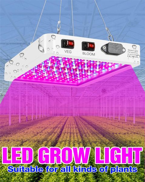 Espectro completo led phyto crescer lâmpada 85265v planta fito luz 1000w 2000 hidroponia lâmpada tenda interior crescer caixa de sementes vegetais lamps5643604