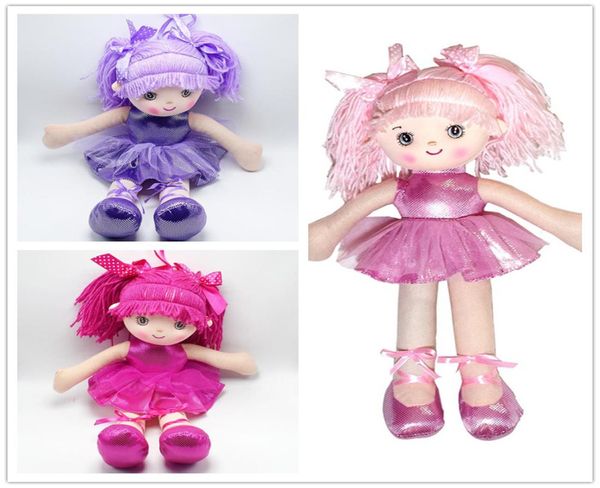 3 цвета, милые тряпичные куклы для девочек, 40 см, стиль танцующей девушки, мягкие плюшевые фигурки, куклы, подарки для детей B111592407