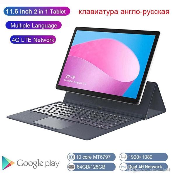 K20S versão Global 2 em 1 Tablet PC 4G Laptop 116 Polegada Android Com Teclado MT6797 Crianças Tablet GPS Ultrabook 664148829