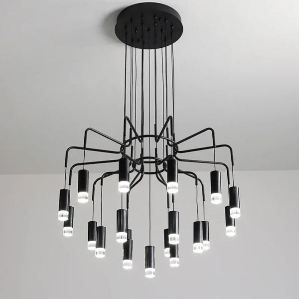 Lustre de teto de ferro preto, moderno, criativo, led, ilha de cozinha, sala de estar, luzes pendentes, decoração de casa, lustre