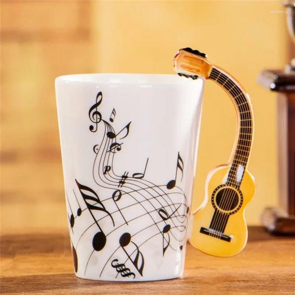 Massen JBTP 400ml Musik Tasse Kreativ Geigenstil Gitarrenkeramik Kaffee Tee Milch Stave Tassen mit Griff Neuheitengeschenke