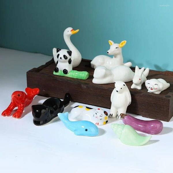 Pauzinhos Suave Mesa Decoração Cerâmica Legumes Animal Pauzinho Titular Pen Rack Travesseiro Escova Armazenamento