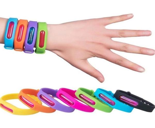 Anello anti zanzara Braccialetti a fascia repellente per zanzare color gelatina impermeabile per bambini Bracciale da polso in silicone per bambini EEA1575 300PCS7968728