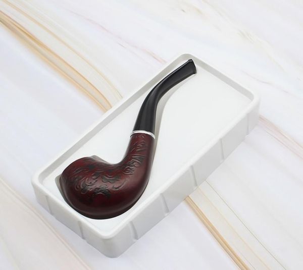 Cachimbo para fumar cachimbo vermelho padrão 62g fino esculpido cachimbos de madeira maciça lavável tabaco pipe9550234