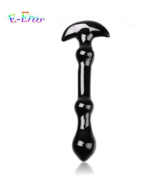 Schwarzer Glas-Mini-Anal-Butt-Plug für Anfänger, Ripple, kleiner Perlen-Kristall-Plug, preiswertes Anal-Spielzeug, Unisex-Erwachsene-Sex-Spielzeug2644607