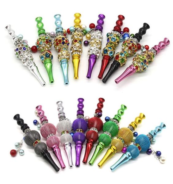 Bling künt tutucu ağızlık metal nargile ipuçları takı alaşımı shisha nargile ağız uçları filtre ucu çıkarılabilir ipuçları nargile nargile m6671914