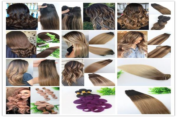 Пучки человеческих волос Balayage, 100 г, 12 дюймов, бразильские волосы, смешанные с мелированием, цвет 9304822