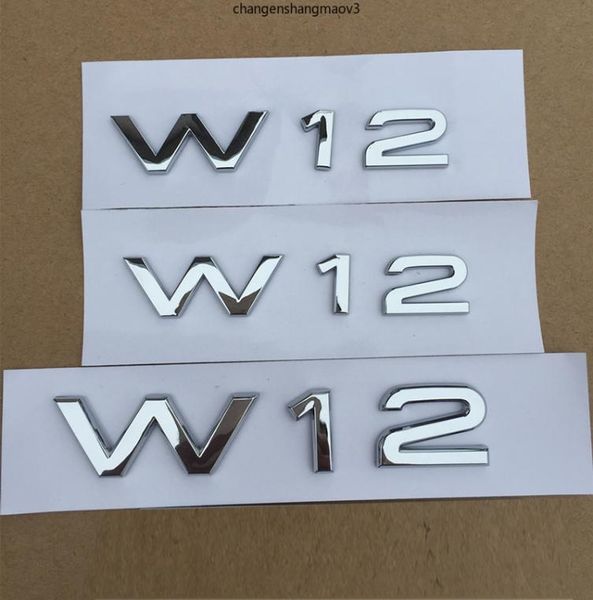 W12 Buchstabe Nummer Allradantrieb Bar Logo Chrom Emblem für A6L TT R8 S8 Auto Styling Fender Side Trunk Abzeichen Logo Aufkleber8555567